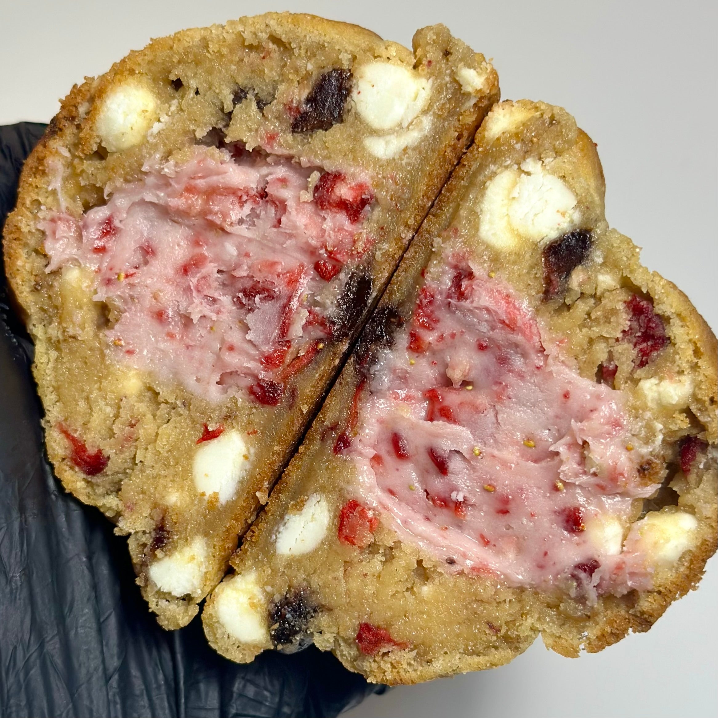 Strawberry Shortcake Stuffed New York Style Cookie